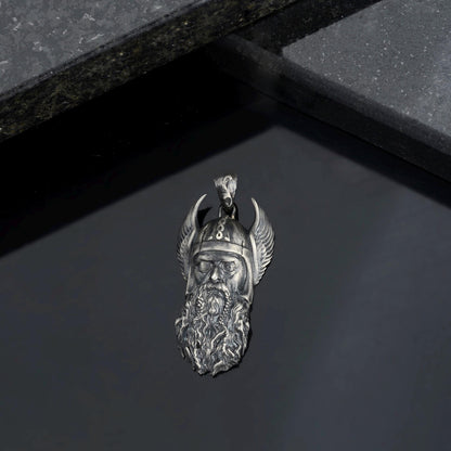 925 Sterling Silver Odin Necklace, Norse Mythology, Pagan Necklace, Viking God Odin Necklace, Scandinavian Odin Pendant, Gift for Boyriend