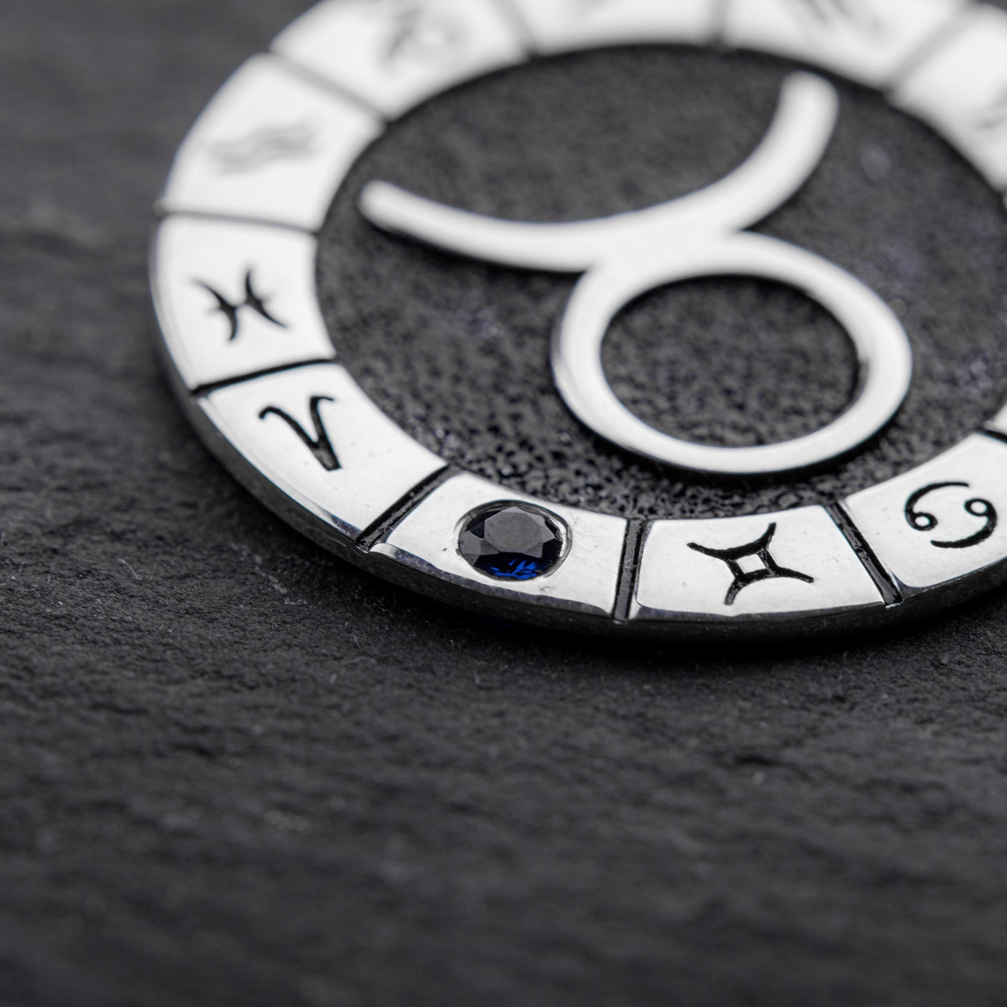 Silver Taurus Zodiac Pendant, Taurus Horoscope Pendant, Taurus Birthstone Pendant, Unisex Zodiac Pendant, Unique Zodiac Jewelry, Zodiac Gift