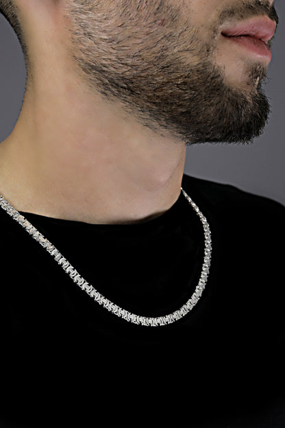 925 Sterlin Silver Handmade Euro King Chain Necklace
