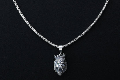 925 Silver Monkey King Chain Necklace, Silver Monkey Pendant, Ape Pendant, Fox Tail Chain, Silver Byzantine Necklace, Gift for Boyfriend