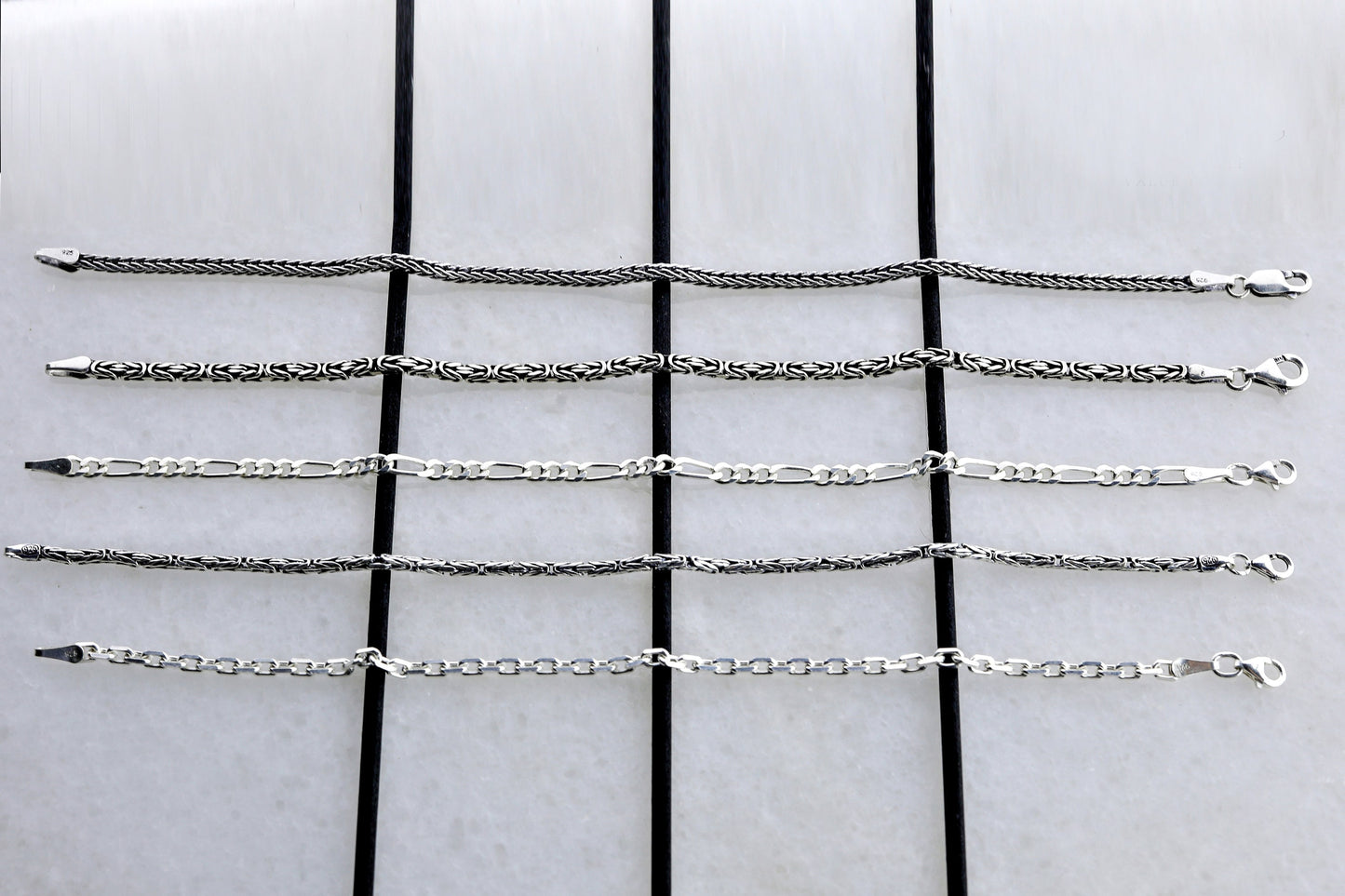 925 Sterling Silver Link Chain Bracelets