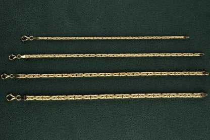 925 Silver Gold Plated Round King Chain Bracelet