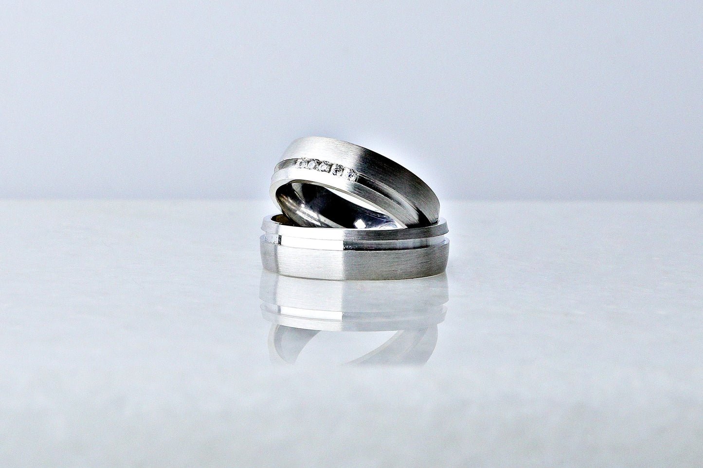 925 Sterling Silver Pen Embroided Cubic Zirconia Ring, Real Silver Diamond Simulant Ring, Elegant Jewelry for Women Men, Gift for Her Him