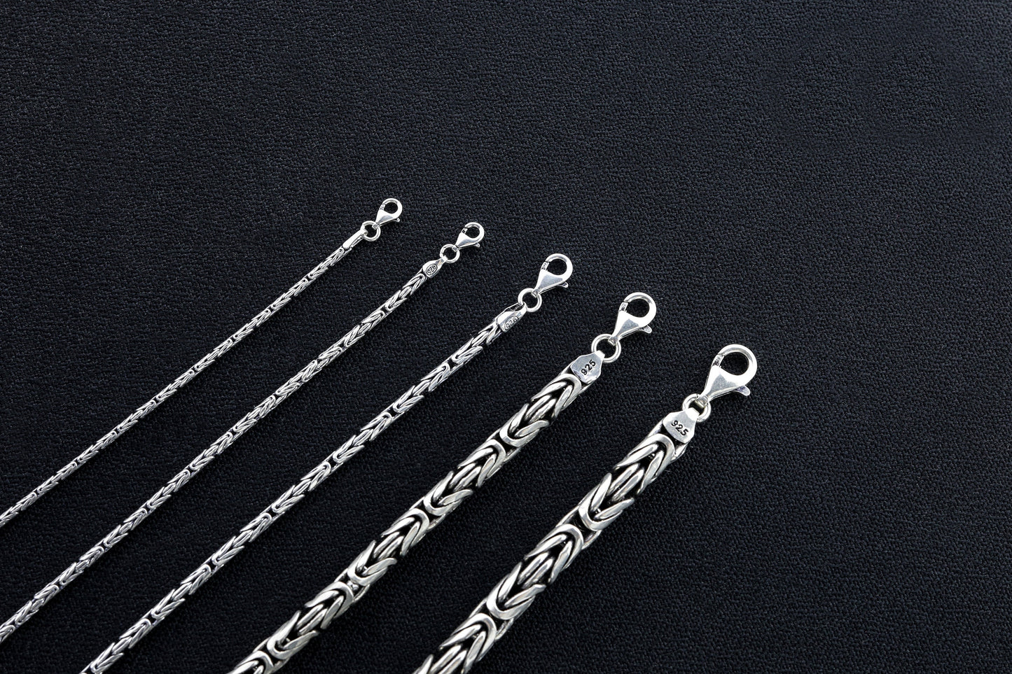 925 Sterling Silver Round King Chain Bracelet