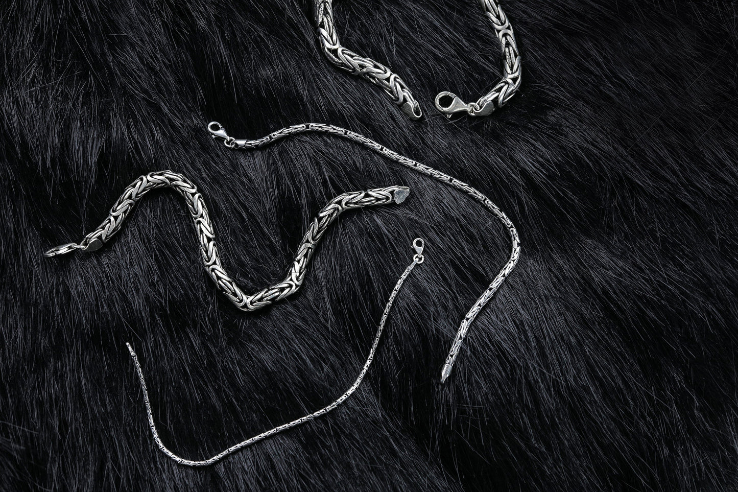 925 Sterling Silver Round King Chain Bracelet