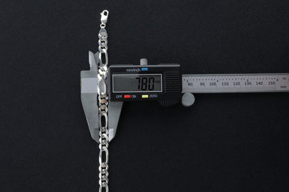 925 Sterling Silver Figaro Link Bracelet