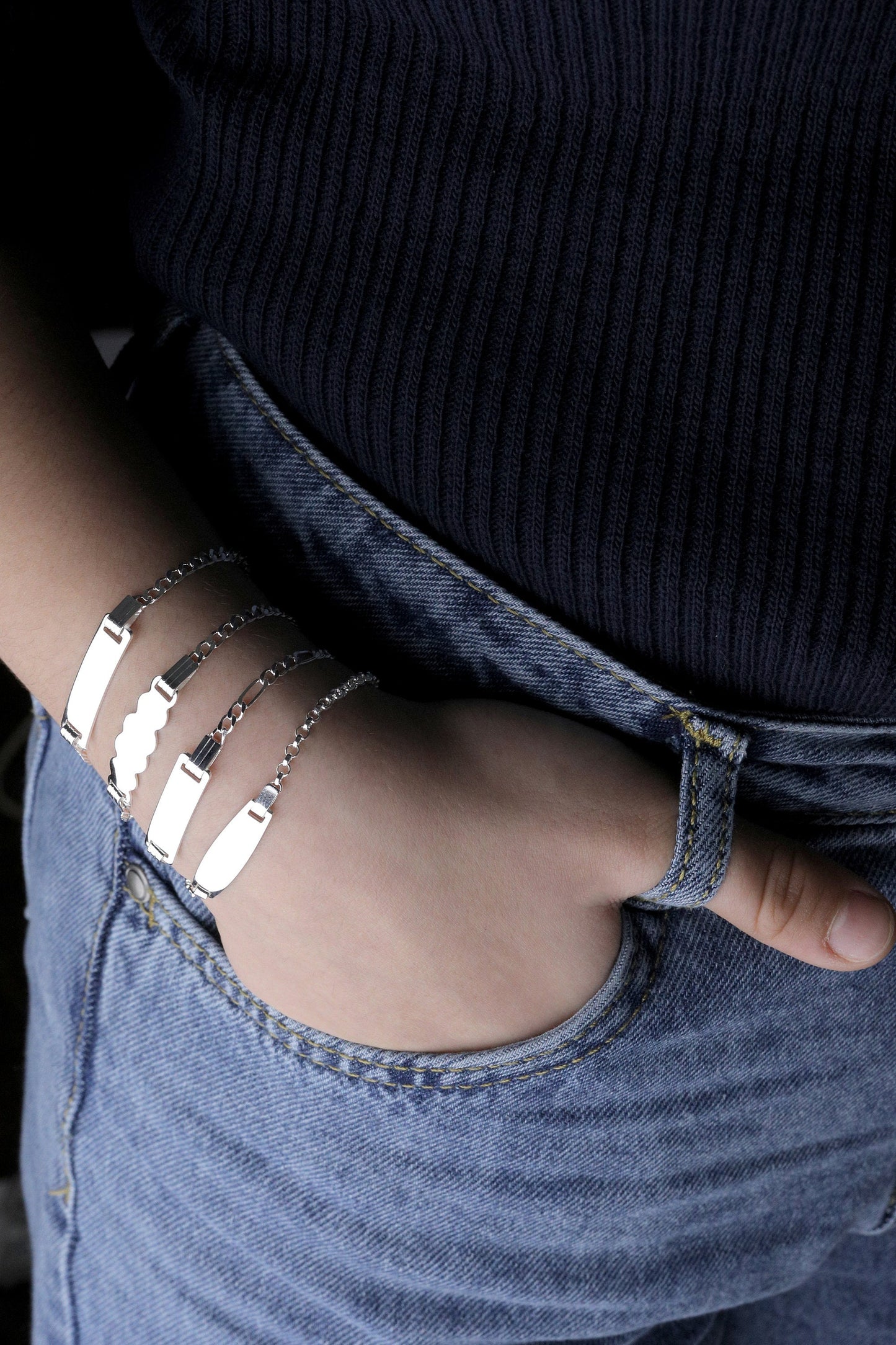 Baby Sterling Silver ID Bracelet, Silver ID Bracelet For Child, Chain Name Bracelet, Baby Boy Bracelet, Baby Girl Bracelet, Gift For Newborn