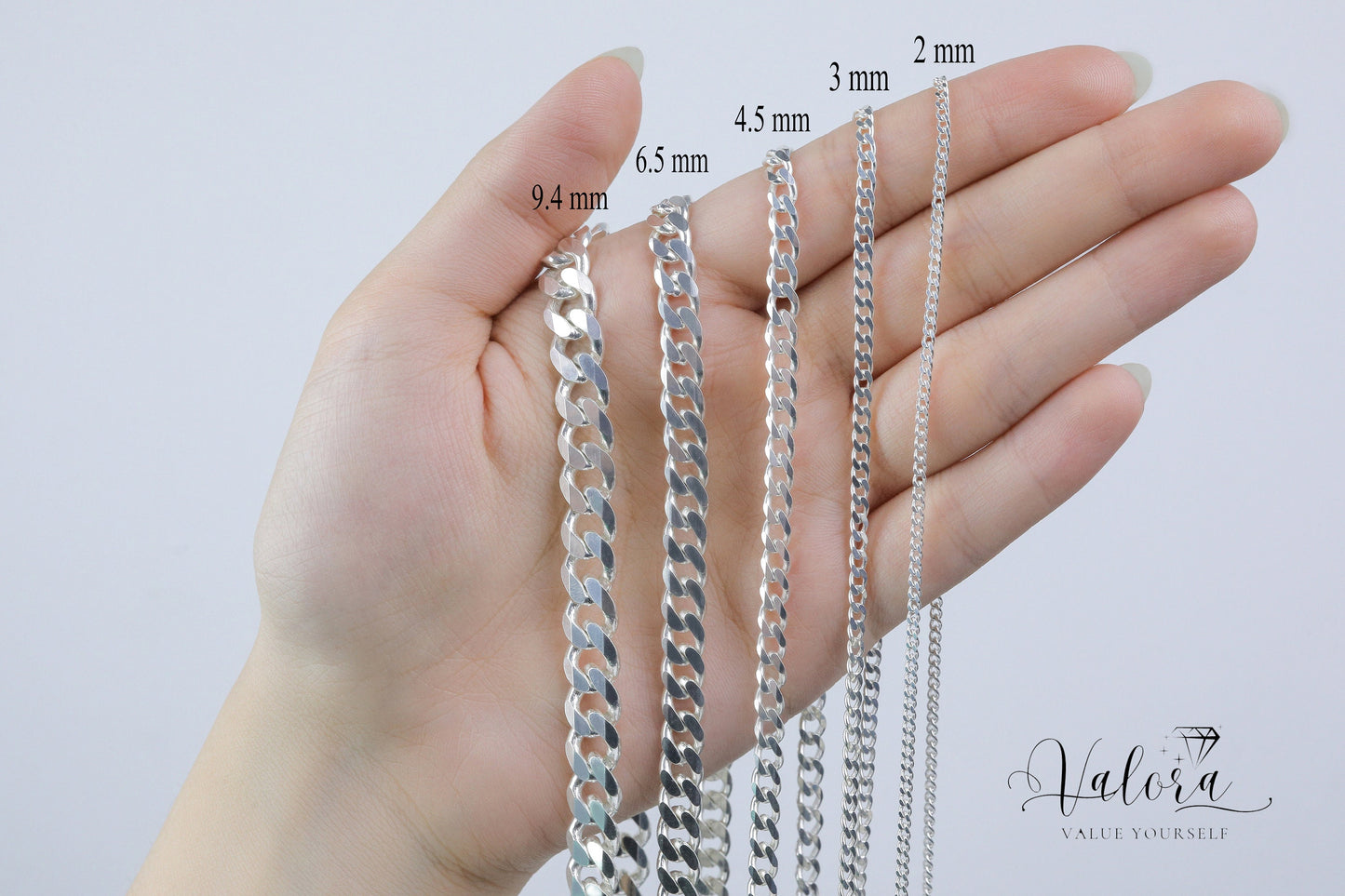 925 Sterling Silver Cuban Chain Bracelet, Curb Bracelet Men, Dainty Layering Necklace, Gourmet Chain, Real Silver Chain, Gift for Boyfriend