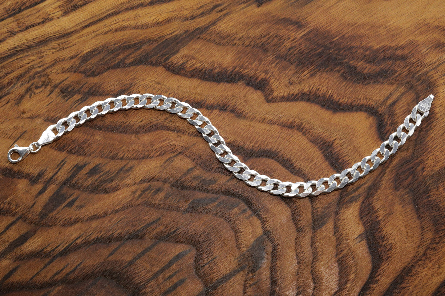 925 Sterling Silver Cuban Chain Bracelet, 6.5 mm Curb Bracelet for Men