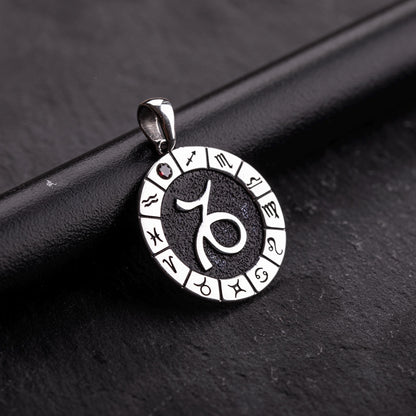 Silver Capricorn Zodiac Pendant, Capricorn Horoscope Pendant, Capricorn Birthstone Pendant, Unisex Zodiac Pendant, Unique Zodiac Jewelry