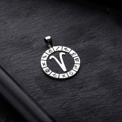 Silver Aries Zodiac Pendant, Aries Horoscope Pendant, Aries Birthstone Pendant, Unisex Zodiac Pendant, Unique Zodiac Jewelry