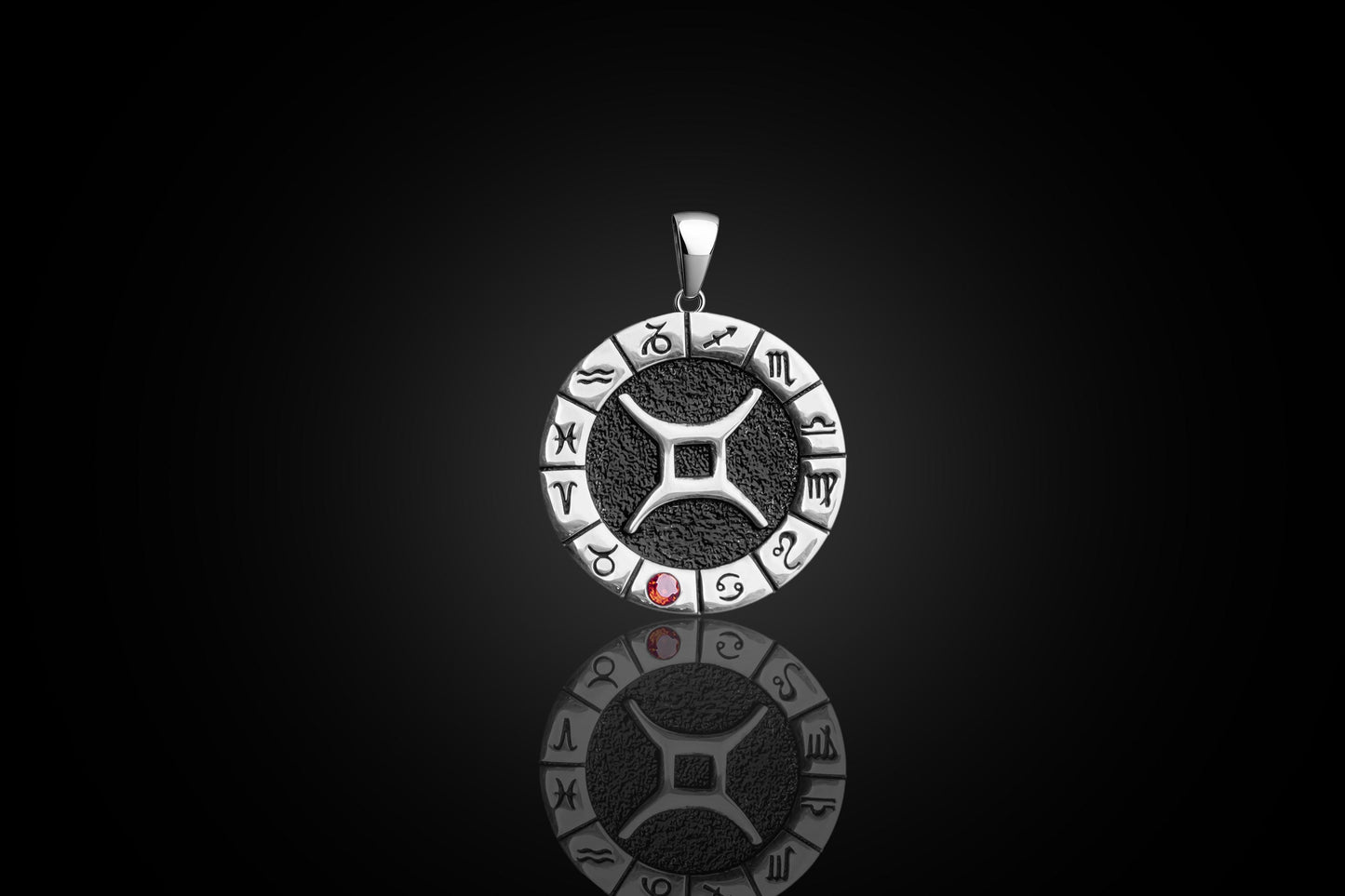 Silver Gemini Zodiac Pendant