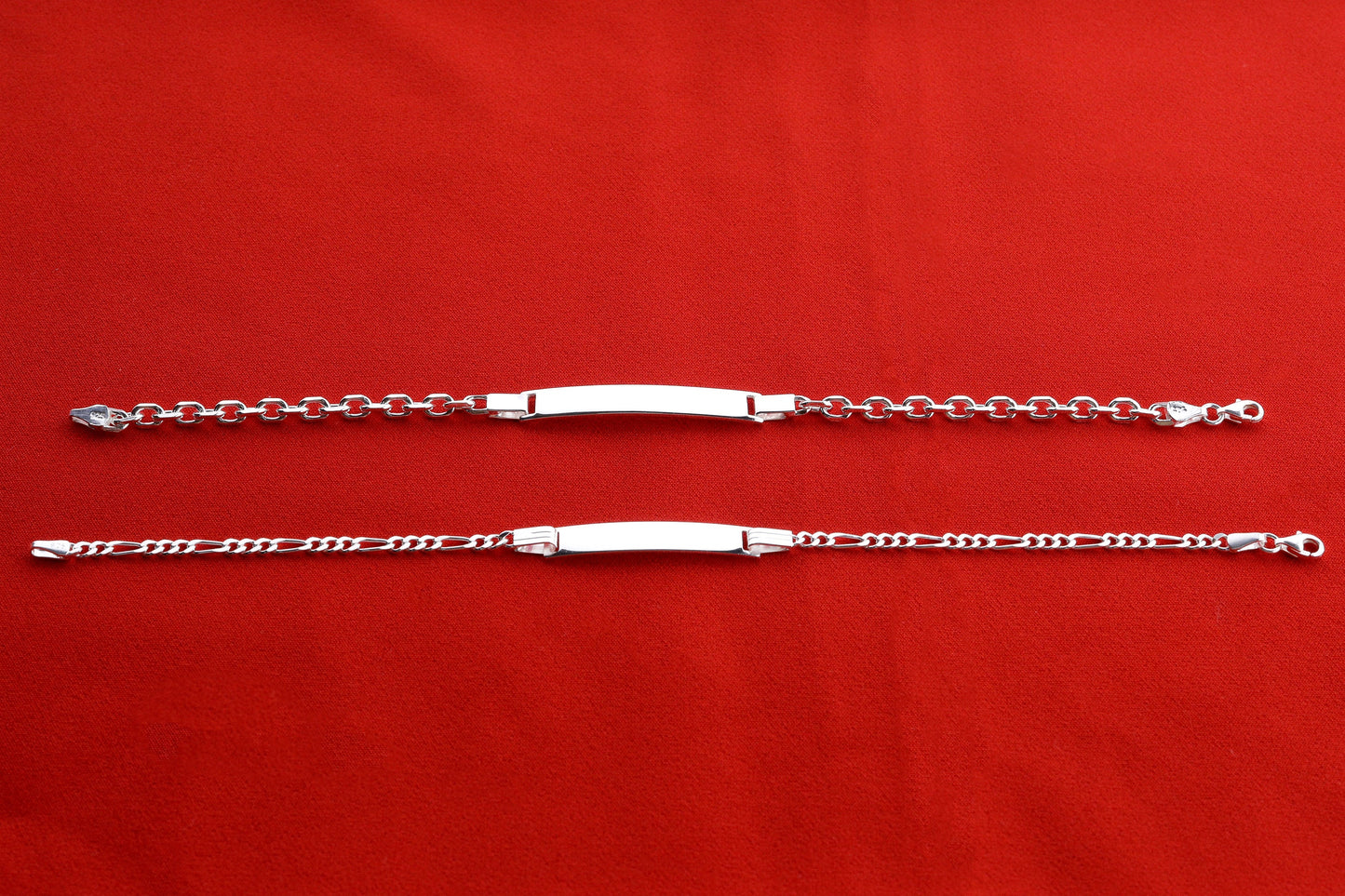 Sterling Silver ID Bracelet, Silver Chain Name Bracelet, Real Silver ID Bracelet for Man and Woman, Gift for Boyfriend, Gift for Girlfriend