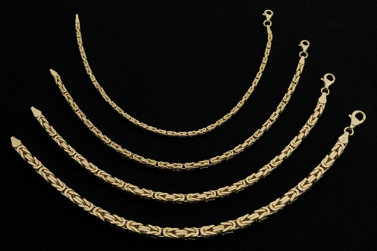 925 Silver Gold Plated King Chain Bracelet