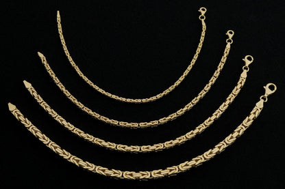 925 Silver Gold Plated King Chain Bracelet