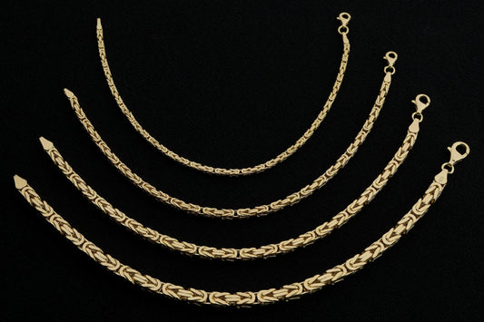 925 Silver Gold Plated King Chain Bracelet