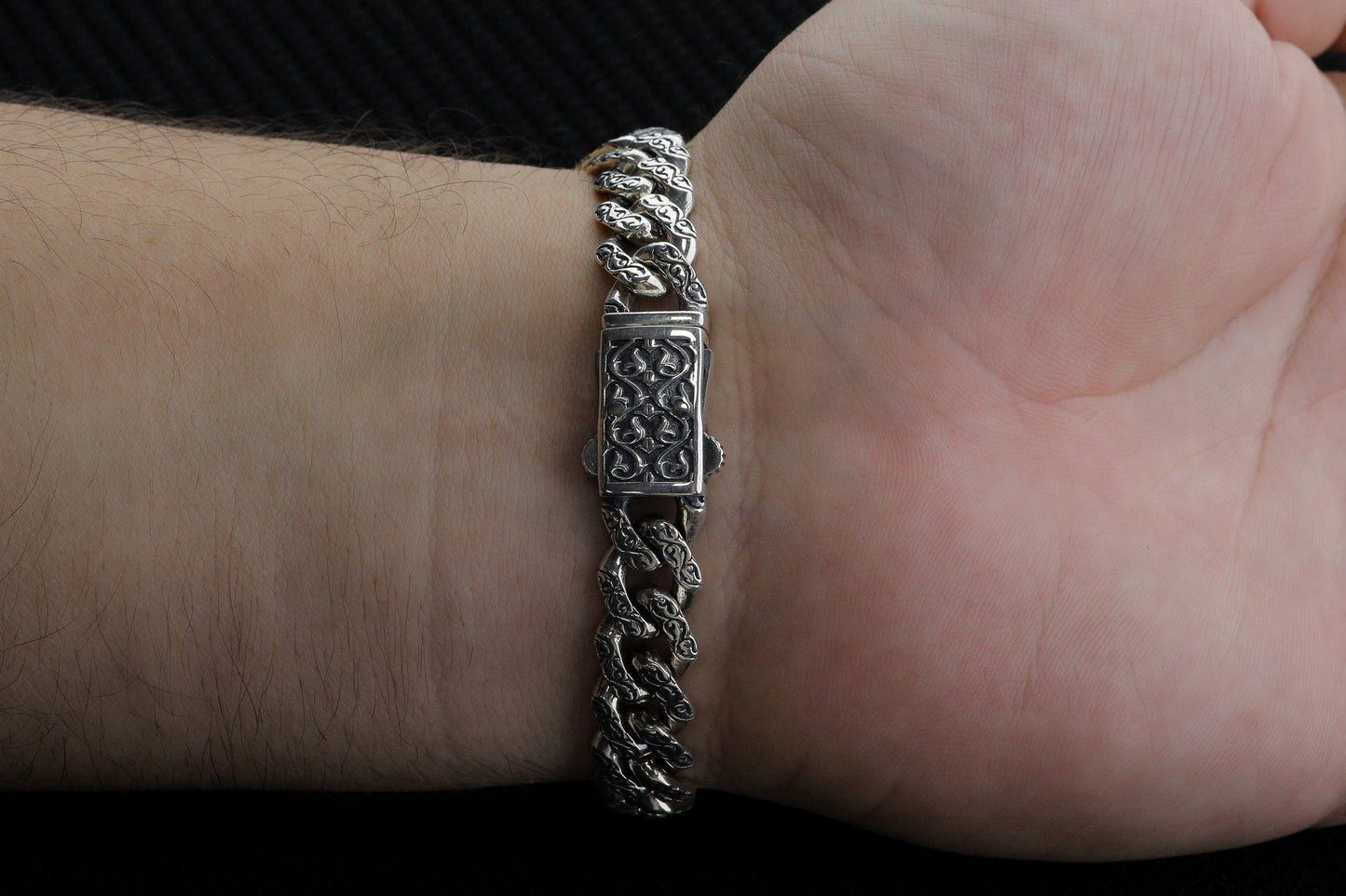 925 Sterling Silver Cuba Bracelet,Vintage Bracelet,10mm Cuban Link Chain,Handmade Silver Bracelet,Mens Bracelet,Birthday gift for Him