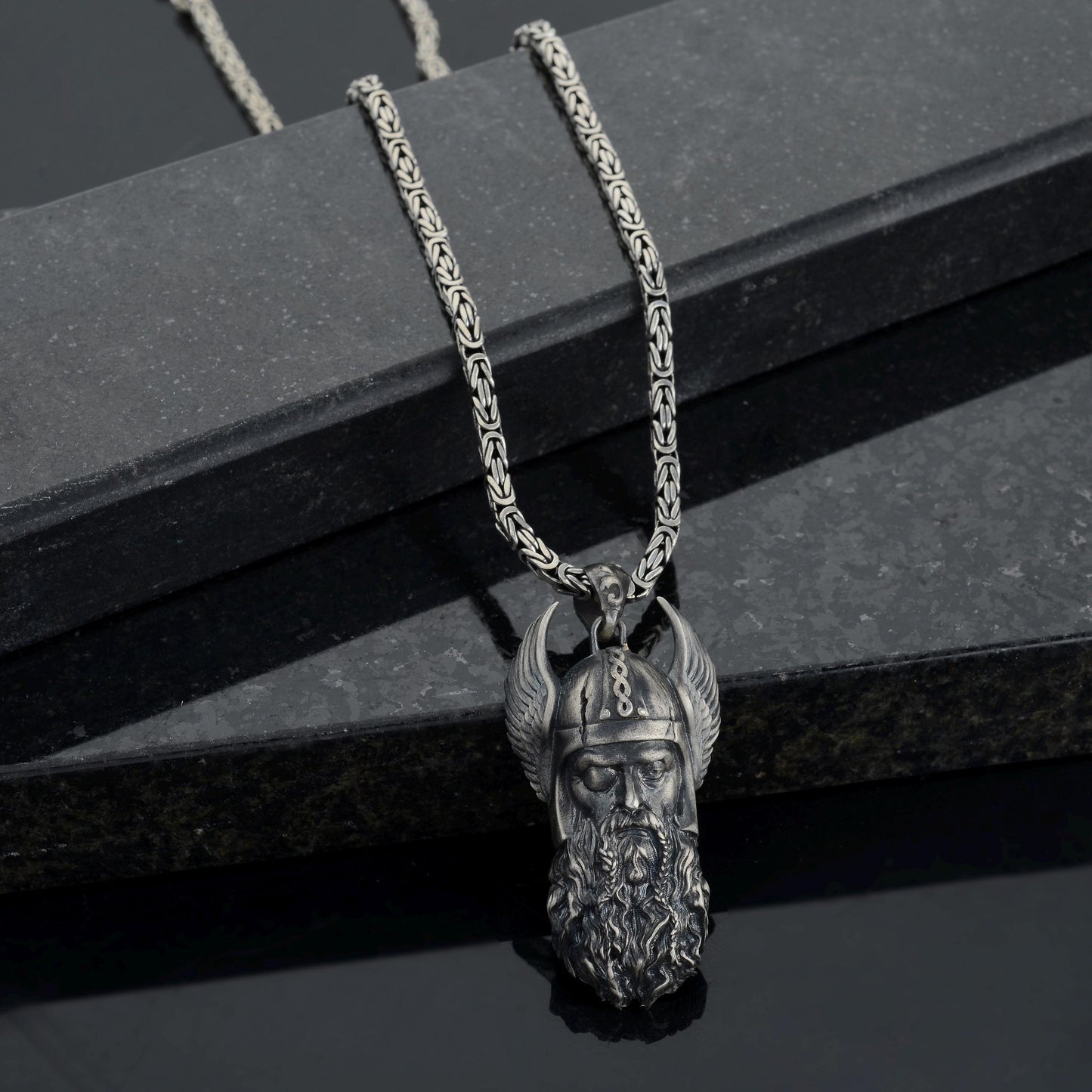 925 Sterling Silver Odin Necklace, Norse Mythology, Pagan Necklace, Viking God Odin Necklace, Scandinavian Odin Pendant, Gift for Boyriend