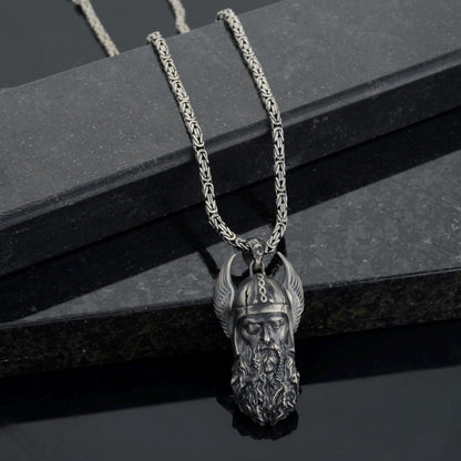 925 Sterling Silver Odin Necklace, Norse Mythology, Pagan Necklace, Viking God Odin Necklace, Scandinavian Odin Pendant, Gift for Boyriend