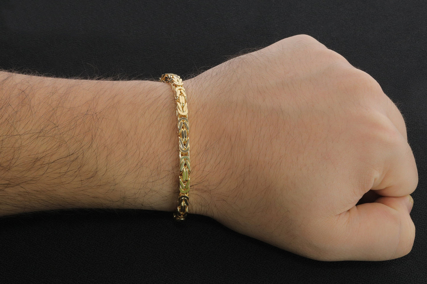 925 Silver Gold Plated King Chain Bracelet