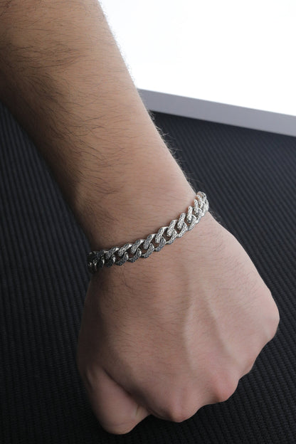 925 Sterling Silver Cuba Bracelet,Vintage Bracelet,10mm Cuban Link Chain,Handmade Silver Bracelet,Mens Bracelet,Birthday gift for Him