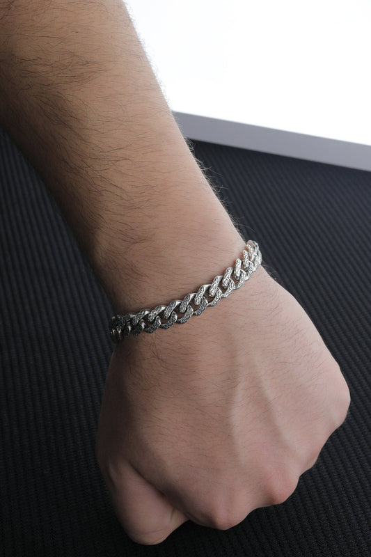 925 Sterling Silver Cuba Bracelet,Vintage Bracelet,10mm Cuban Link Chain,Handmade Silver Bracelet,Mens Bracelet,Birthday gift for Him