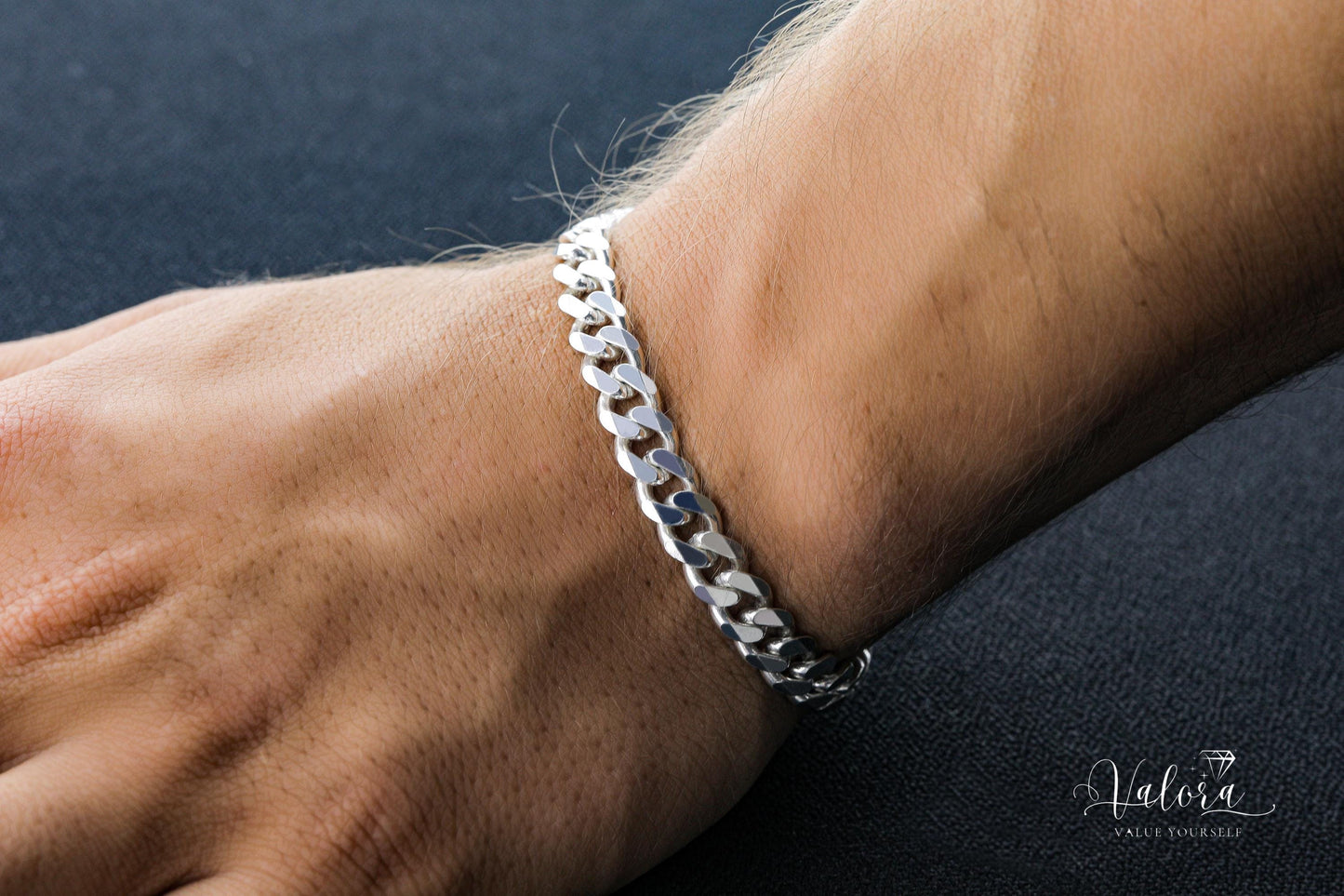925 Sterling Silver Cuban Chain Bracelet, Curb Bracelet Men, Dainty Layering Necklace, Gourmet Chain, Real Silver Chain, Gift for Boyfriend