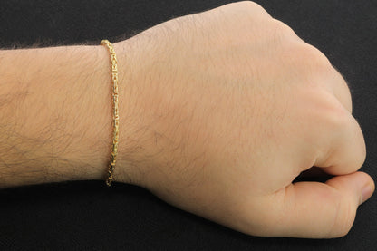 925 Silver Gold Plated Round King Chain Bracelet