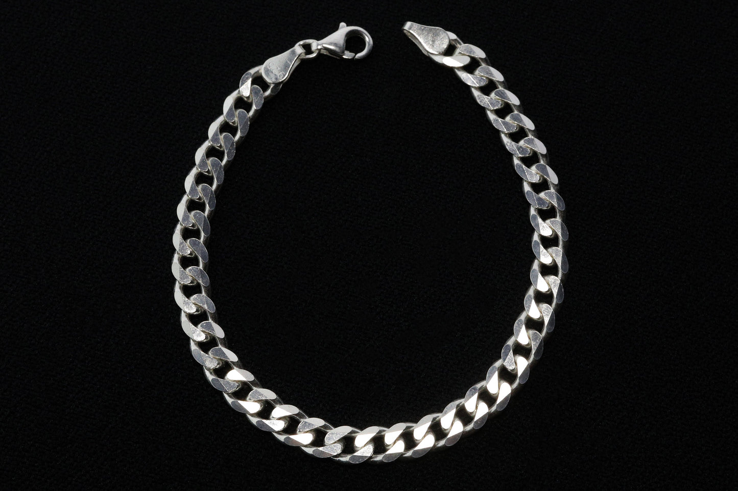 925 Sterling Silver Cuban Chain Bracelet, 6.5 mm Curb Bracelet for Men