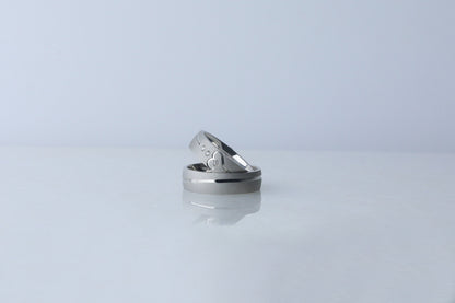 925 Sterling Silver Sandblasted Ring, Real Silver Cubic Zirconia Layered Ring, Dainty Diamond Simulant Ring, Anniversary Gift for Her Him