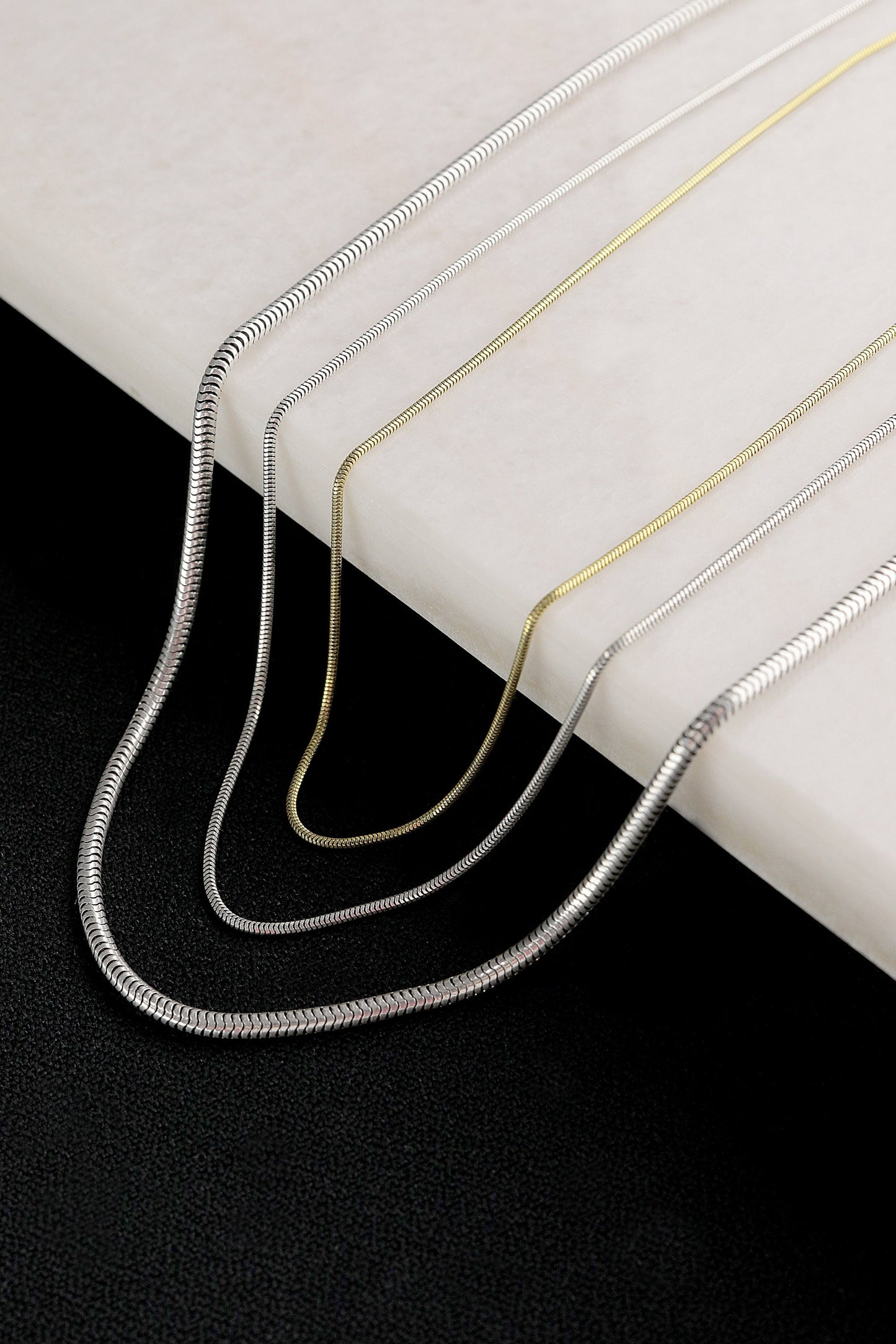 925 Sterling Silver Herringbone Chain Necklace, Dainty Chocker, Gold Filled Snake Chain, Layering Necklace for Women, Best Gift for Mom