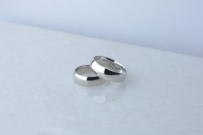 925 Sterling Silver High Polished Domed Ring, Elegant Real Silver Diamond, Engagement Ring, Wedding Gift, Women's Men's Gold Wedding Band