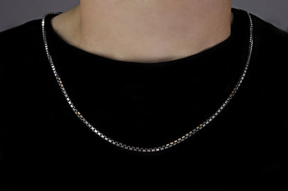 925 Sterling Silver Handmade Box Chain Necklace