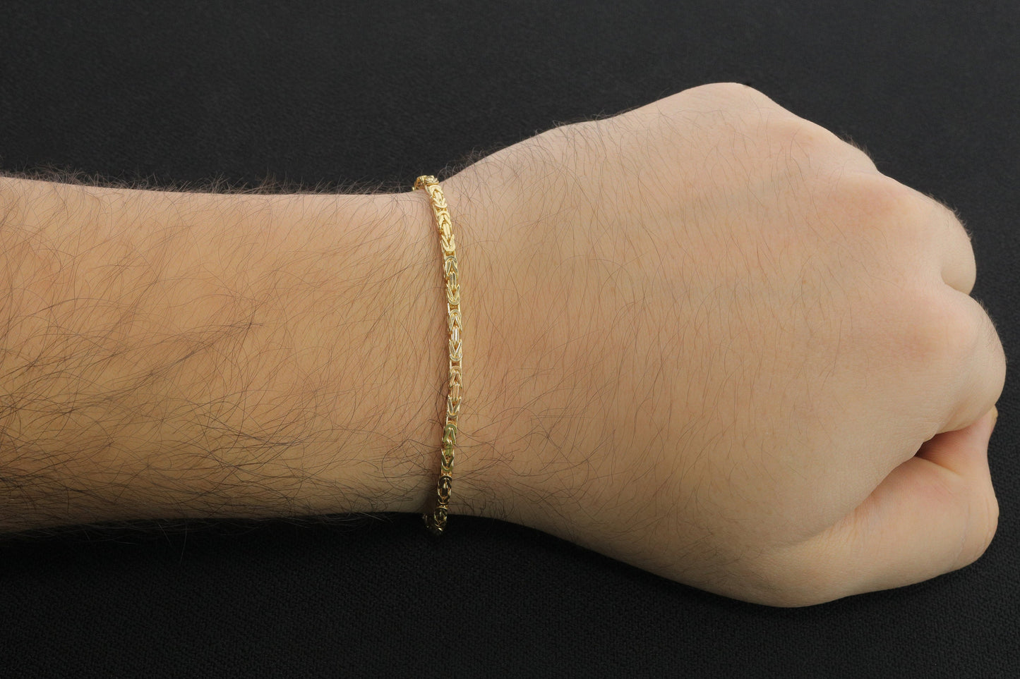 925 Silver Gold Plated King Chain Bracelet