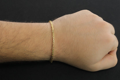 925 Silver Gold Plated King Chain Bracelet