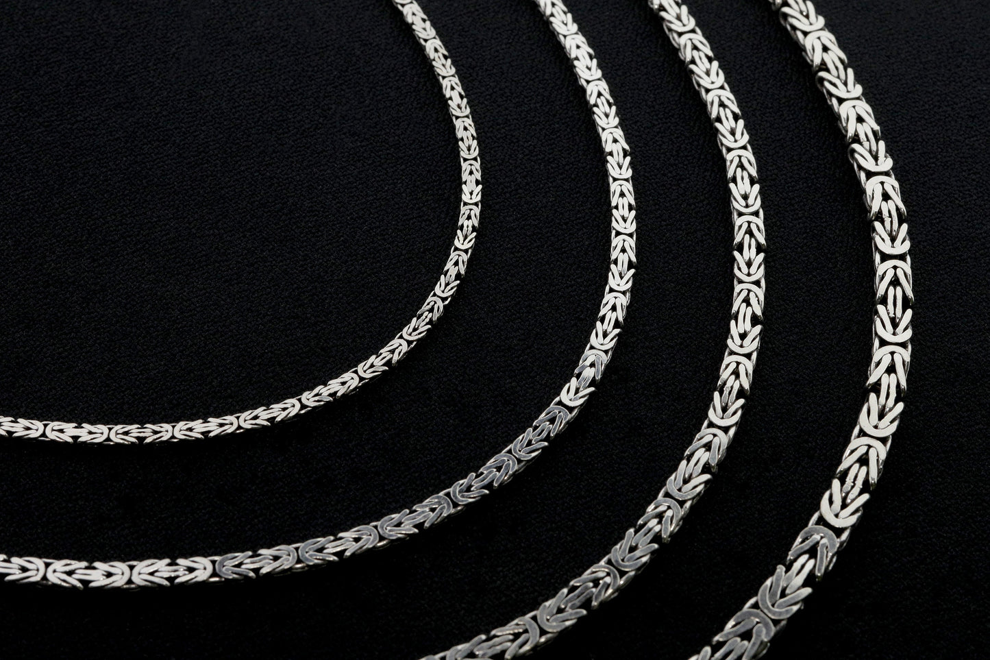 925 Sterling Silver Flat King Chain Necklace, Real Silver Byzantine Necklace, Flat Byzantine Chain, Gift for Boyfriend, Gift for Dad