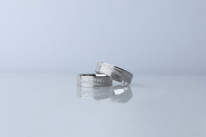 925 Sterling Silver Sandblasted Ring, Chic Cubic Zircon Diamond Wedding Silver Ring, Women's Men's Gold Wedding Band, Anniversary Women Gift