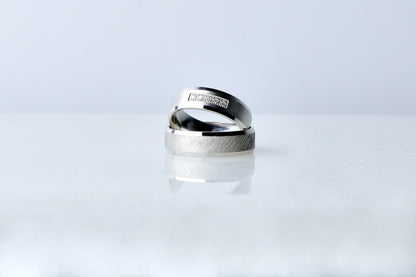 925 Sterling Silver Engraved Diamond Shape Ring, Dainty Layered Brused Silver Ring, Chic Engagement Ring, Anniversary Gift for Her Him