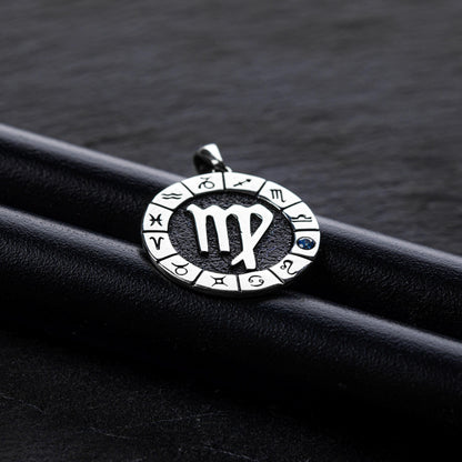 Silver Virgo Zodiac Pendant