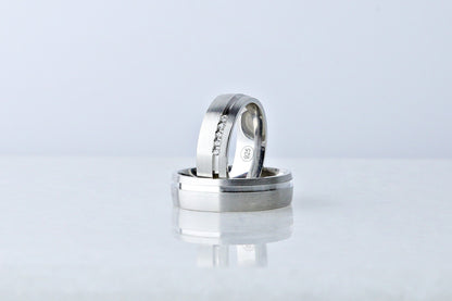 925 Sterling Silver Pen Embroided Cubic Zirconia Ring, Real Silver Diamond Simulant Ring, Elegant Jewelry for Women Men, Gift for Her Him