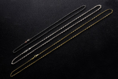 925 Sterling Silver Doc Necklace, Handmade Rolo Doc Chain, Elegant Women's Jewelry, Real Silver Necklace for Men and Women, Gift for Him