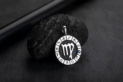 Silver Virgo Zodiac Pendant