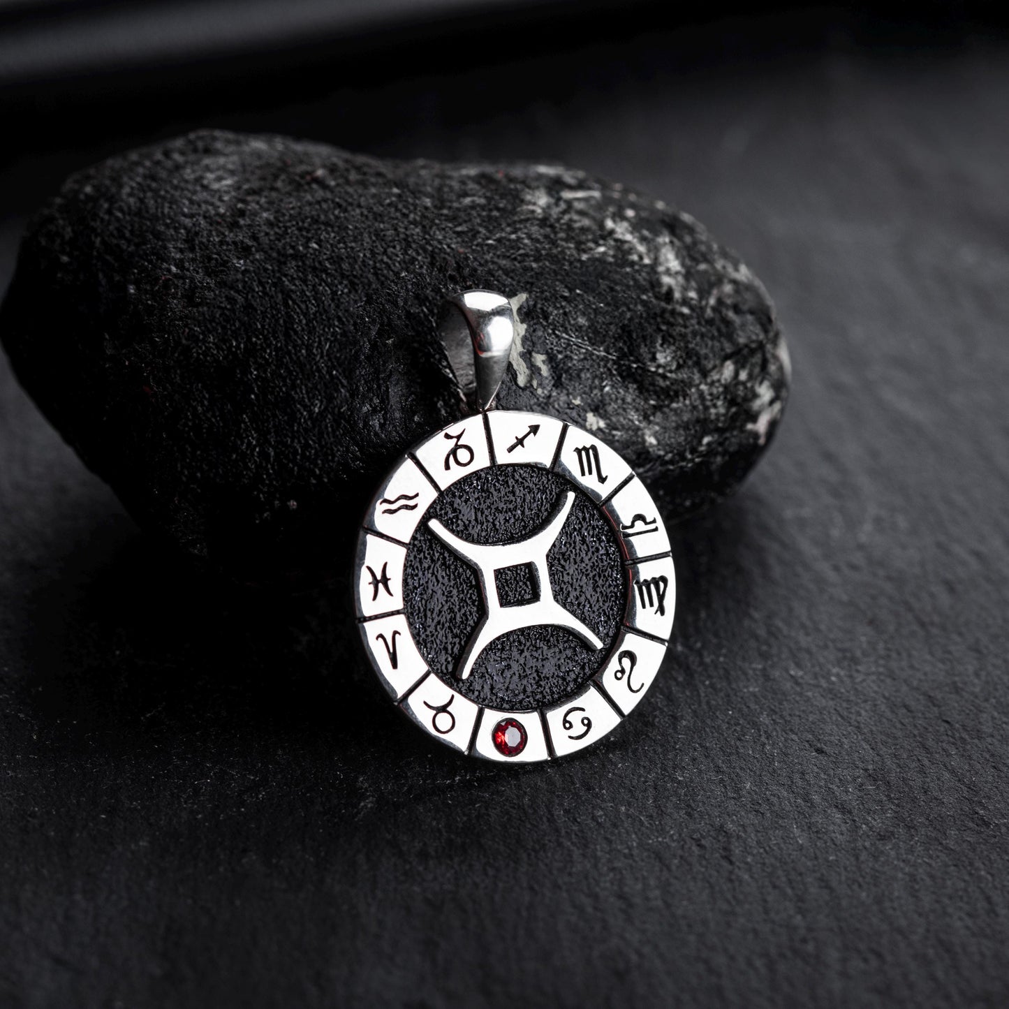 Silver Gemini Zodiac Pendant