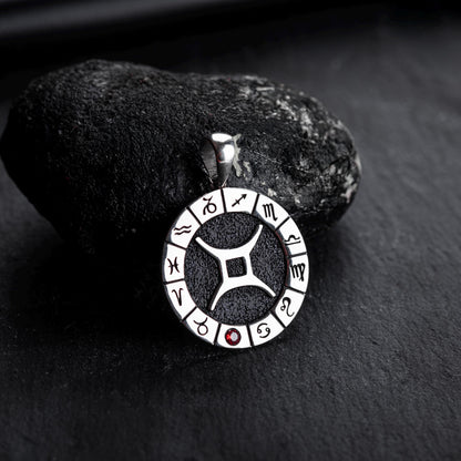 Silver Gemini Zodiac Pendant