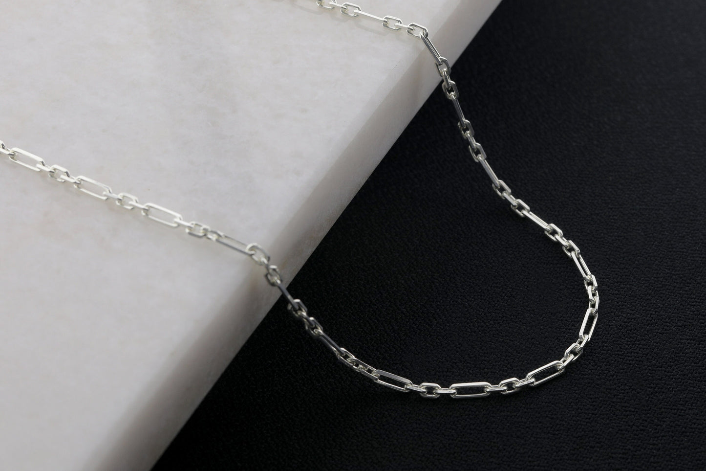 925 Sterling Silver Hallow Chain Necklace, Real Solid Silver 3+1 Hallow Chain Minimalist Necklace, Dainty Jewelry for Women, Gift for Her