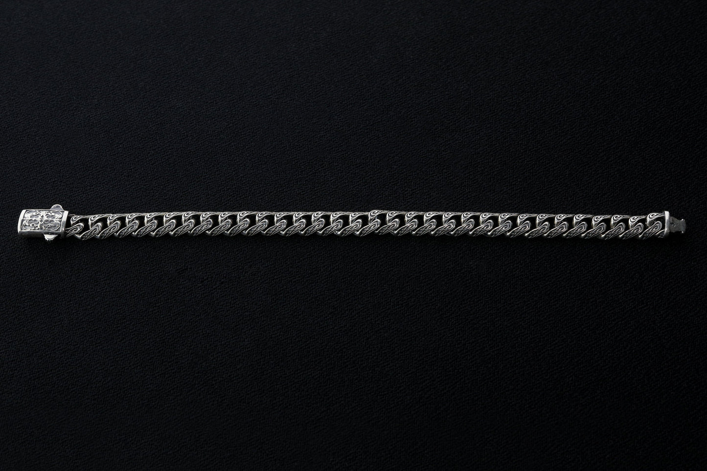 925 Sterling Silver Vintage Bracelet,Cuban Link Chain Bracelet,Mens embroidered bracelet,Handmade Silver Bracelet,Mens Bracelet,Gift for Him