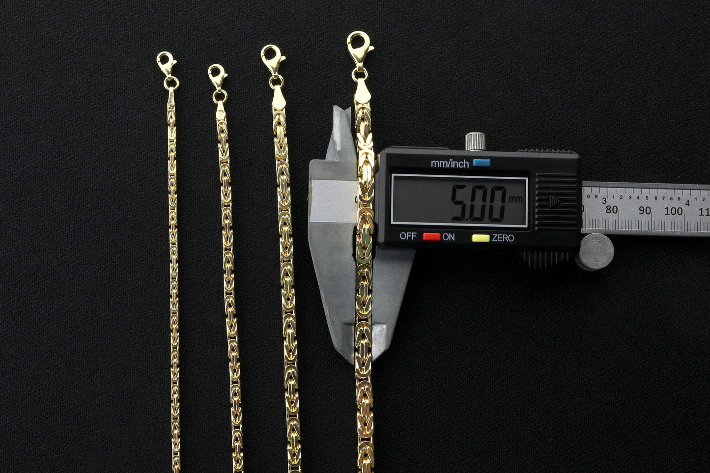 925 Silver Gold Plated King Chain Bracelet