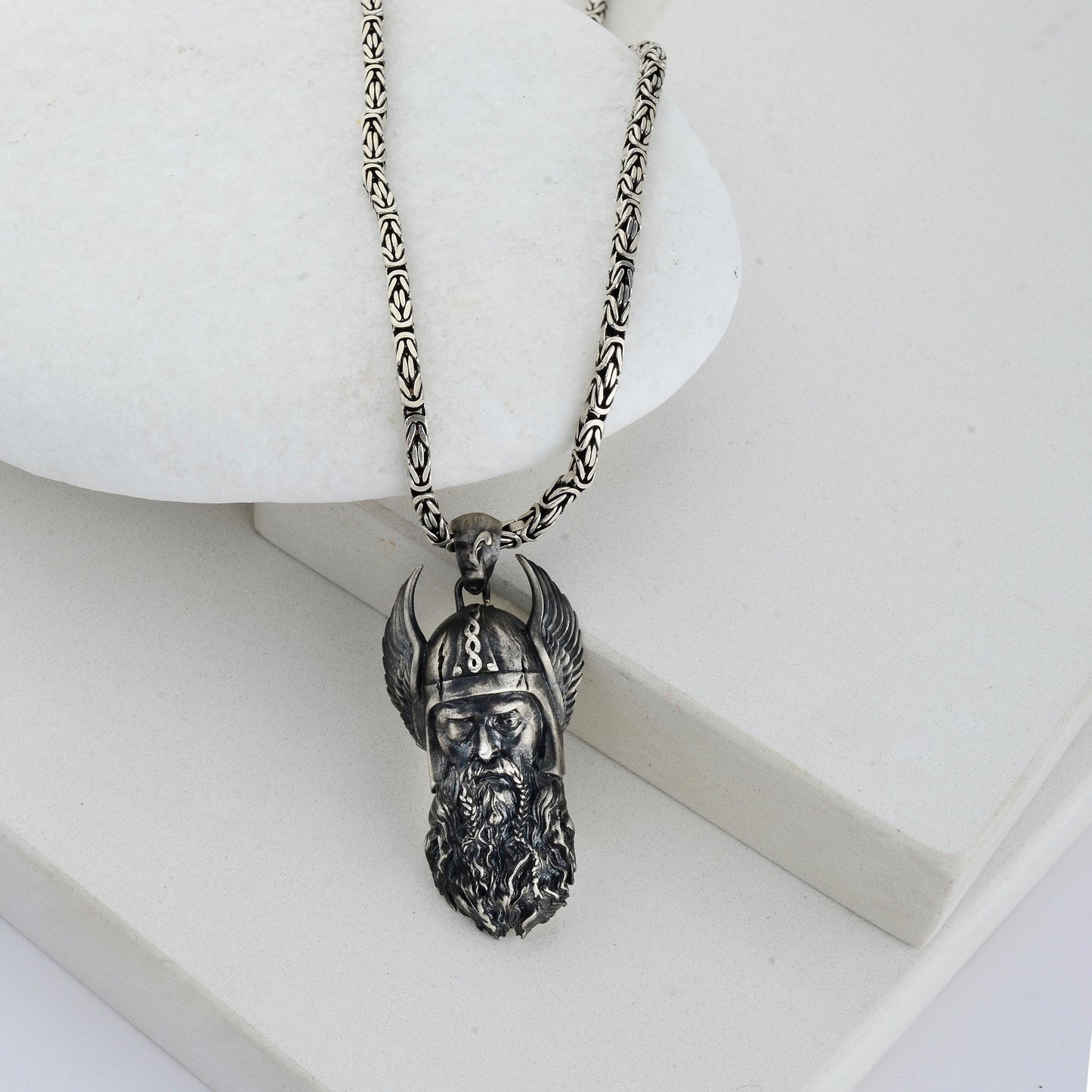 925 Sterling Silver Odin Necklace, Norse Mythology, Pagan Necklace, Viking God Odin Necklace, Scandinavian Odin Pendant, Gift for Boyriend