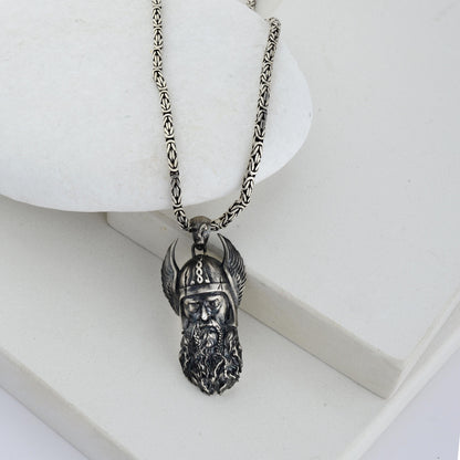 925 Sterling Silver Odin Necklace, Norse Mythology, Pagan Necklace, Viking God Odin Necklace, Scandinavian Odin Pendant, Gift for Boyriend