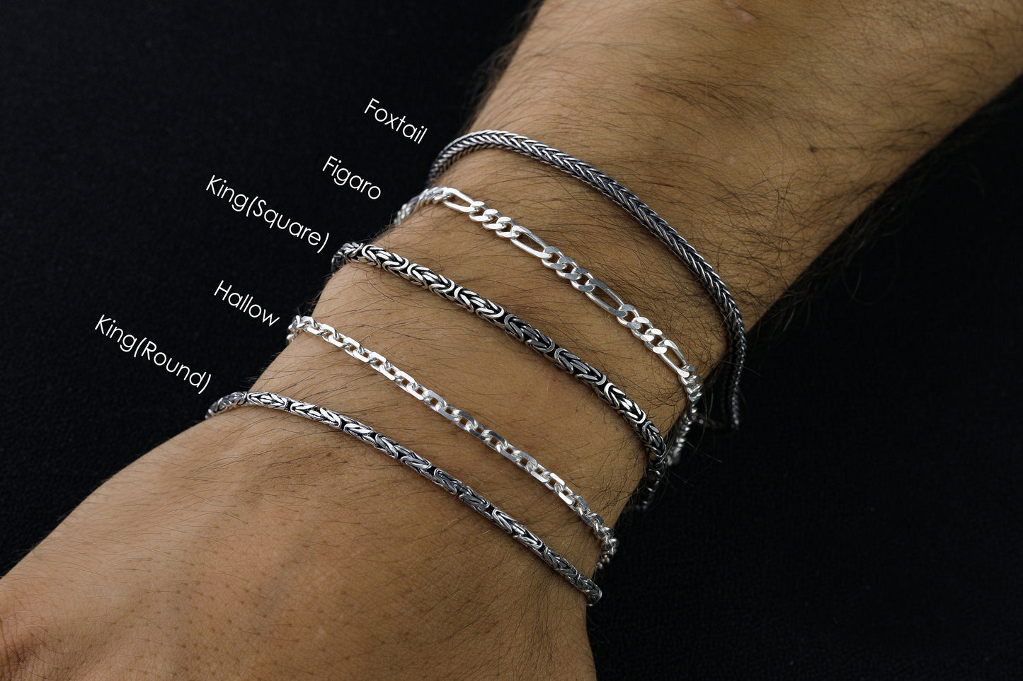 925 Sterling Silver Link Chain Bracelets